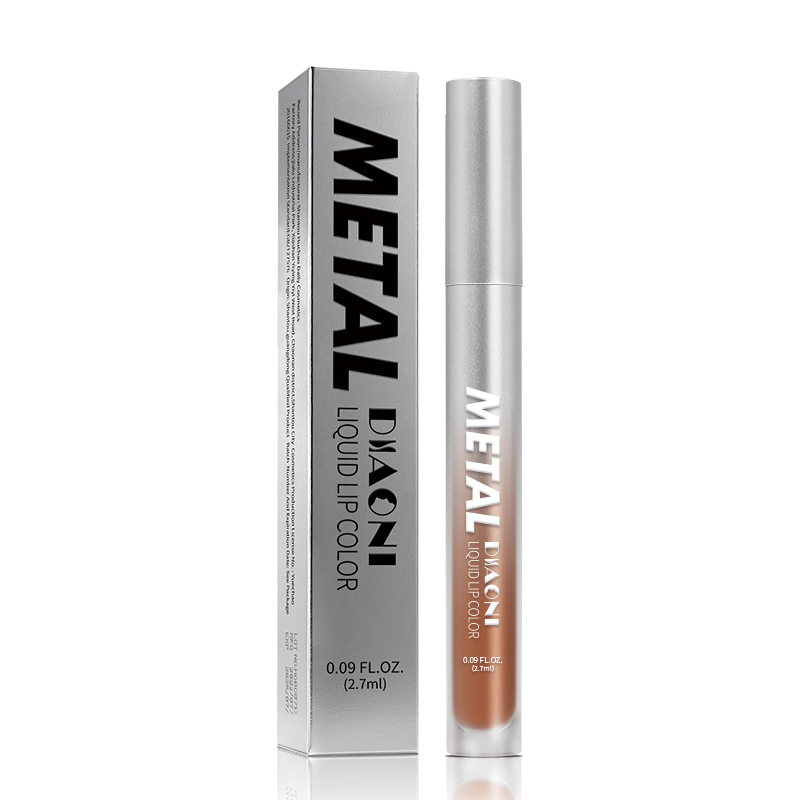 Cross-border makeup DIAONI Diamond lip gloss lip glaze Liquid Lipstick Metallic color non-stick Cup lip gloss pearlescent