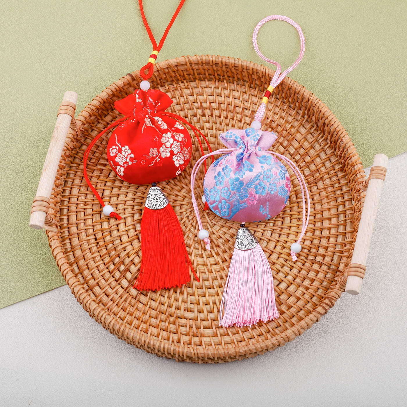 Dragon Boat Festival Sachet Empty Bag Antique Embroidery Pocket Pendant Carry-on Blessed Bag Plum Blossom Dragon Pattern Peony Sachet Bag Bag