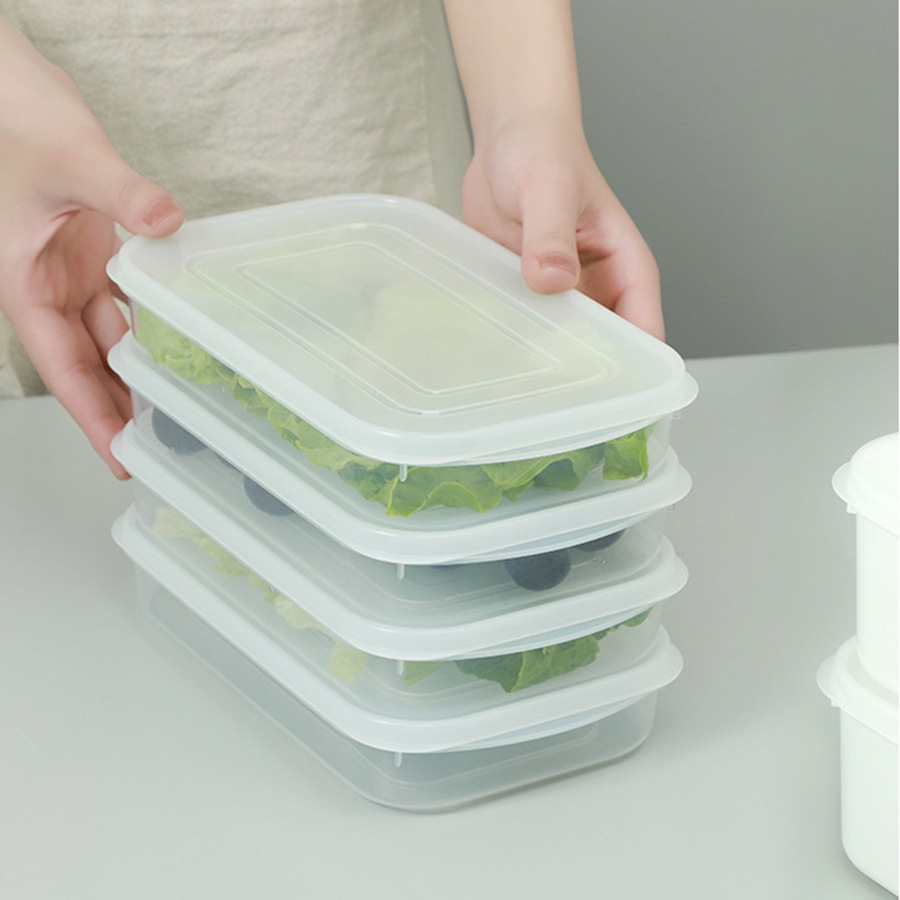 Fresh-keeping box food grade refrigerator special wholesale transparent plastic with lid fruit fresh-keeping frozen sealed food box