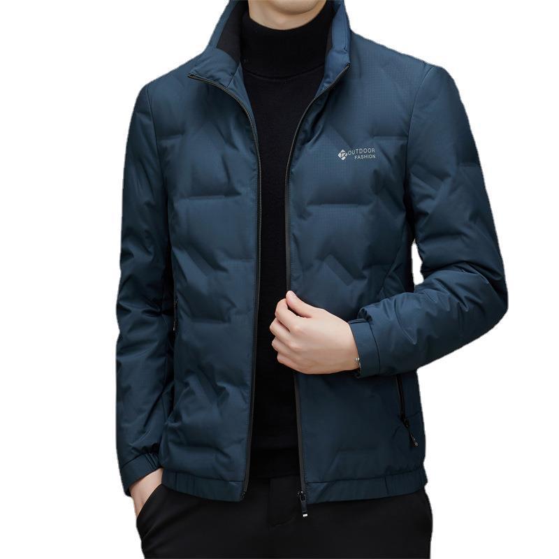 Lightweight down Jacket for Middle-Aged Men Casual Short 2025 Winter New Men's Warm Stand-Up Collar Fashionable Men's Jacket