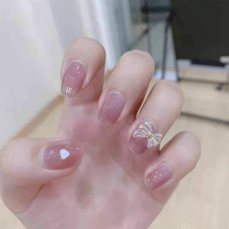 Internet Celebrity Nail Art Butterfly Jewelry Three-dimensional Aurora Magic Color Bear Ribbon Bow Resin Nail Decoration Mixed Diamond