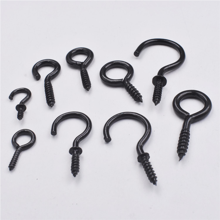 Black Sheep Angle Stud Self-tapping Screw Ceiling Jewelry Hook Open Sheep Eye Ring Metal Fittings Lamp Hook