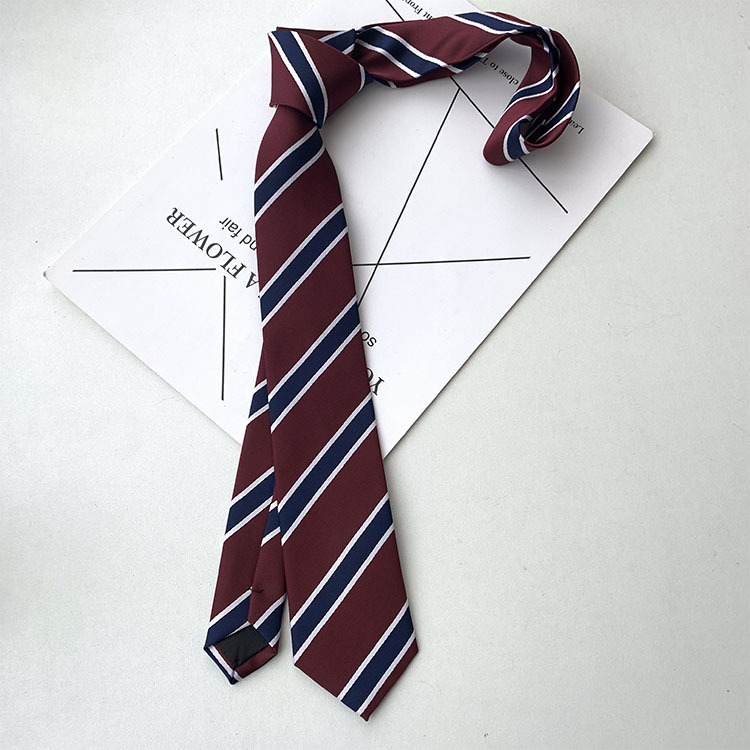 School-style Japanese JK Tie Women's Accessories Decoration dk Uniform Bow Tie Hand Tie College Style wine red Striped Tie