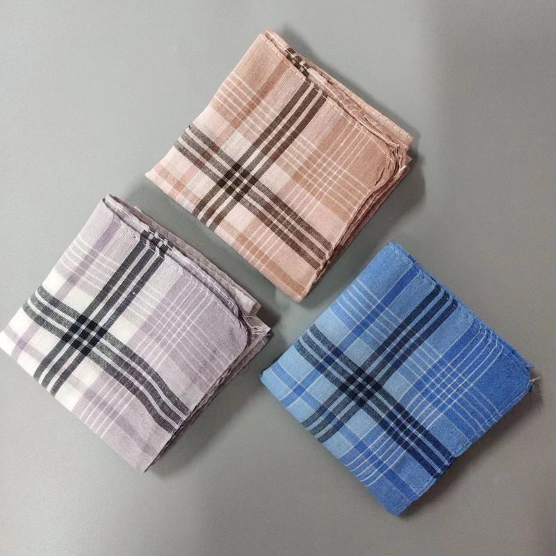 Vintage plaid polyester cotton handkerchief men's and women's universal handkerchief 70's memory