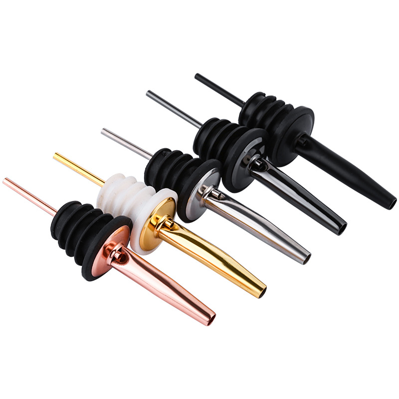 Stainless Steel Wine Flap with Black Wine Plug Small Black Cap Wine Pour with Cap Pour Wine Flap Wine Bottle Plug Wine Smelter