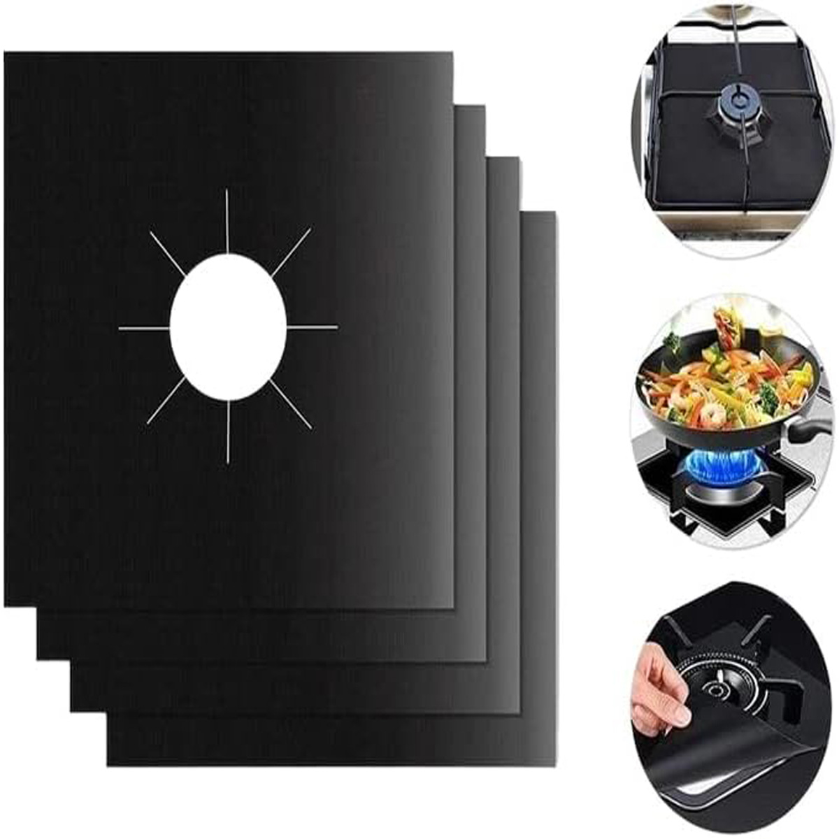 In stock Teflon easy to clean gas stove pad gas stove protective pad high temperature resistant anti-fouling anti-oil cleaning pad suit