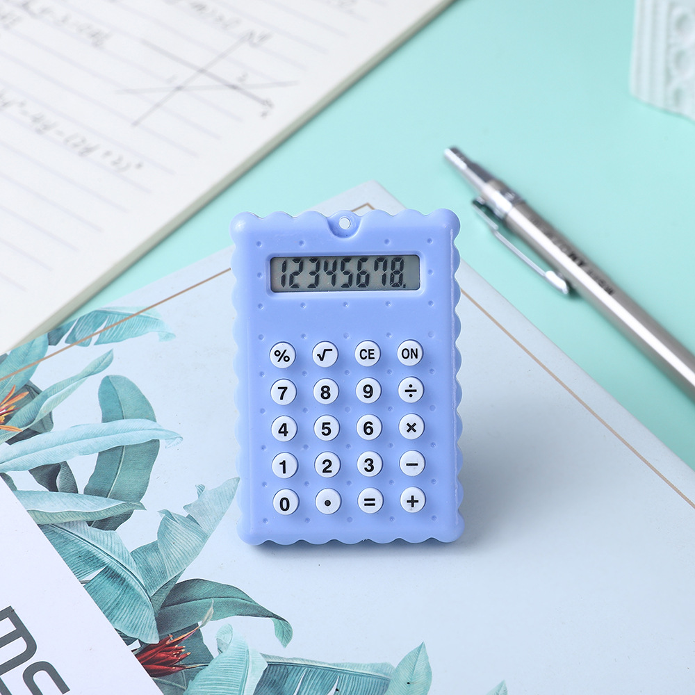 Student Cute Cookie Shape Portable Small Mini Calculator Keychain Pendant Calculator Pendant