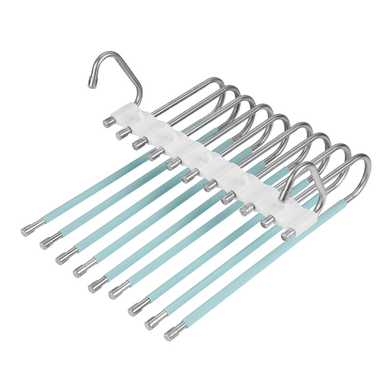 Folding pants rack telescopic multi-functional multi-layer pants rack hook pants rack wholesale stainless steel storage artifact pants rack