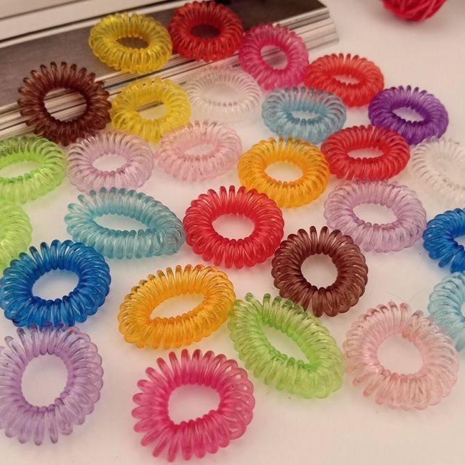 Candy Color Telephone Line Hair Ring High Elastic Disc Hair Rubber Band Headwear Small Telephone Line Hair Rope Hair Accessories Hair Rope