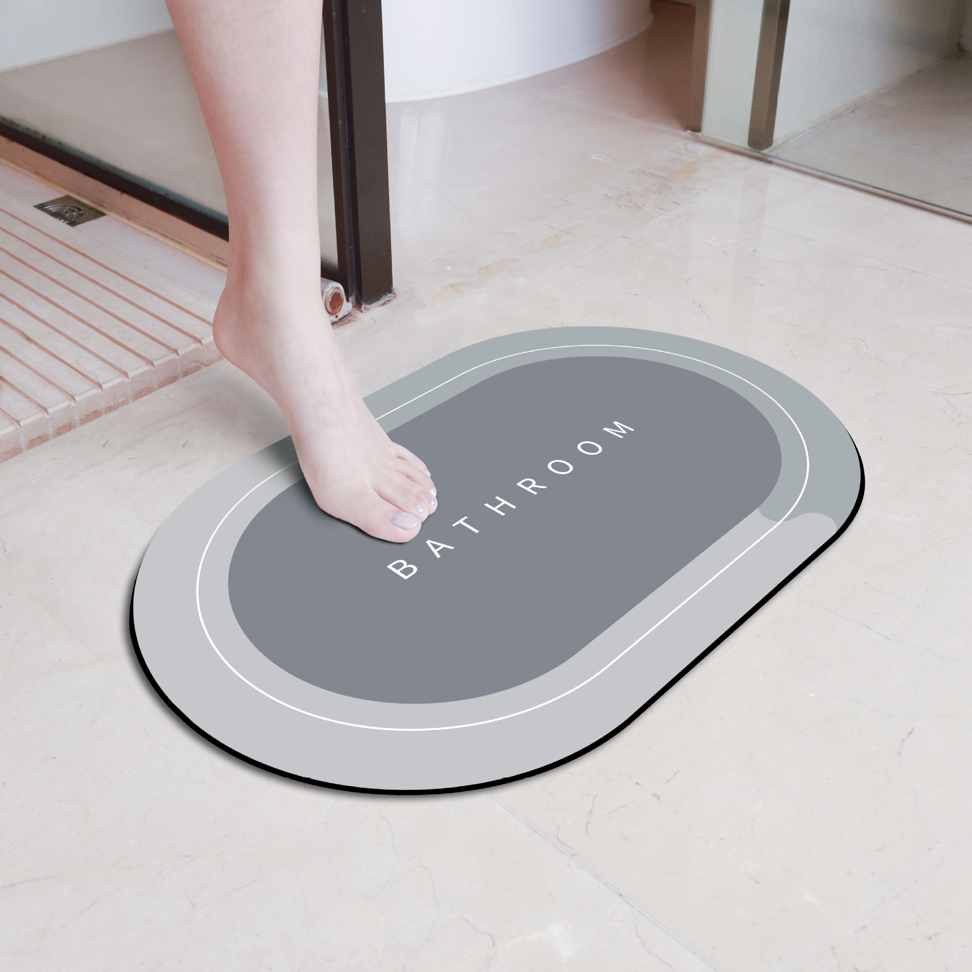 Bathroom Soft Diatom Mud Absorbent Floor Mat Bathroom Toilet Door Quick-Drying Foot Mat Entry Door Mat Non-Slip Mat Factory