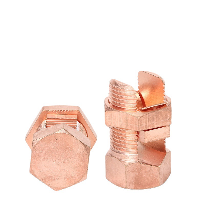 Tj Copper Bolt Wire Clamp Open Groove Bolt Wire Clamp Bifurcated Bolt Connector Grounding Cable Clamp Export Type Wire Clamp