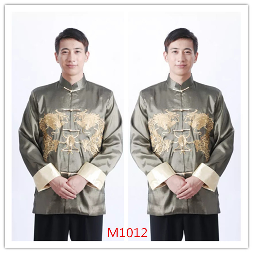 2025 Spring and Autumn New Dad Tang Suit Men's Shirt Suit Long Sleeve Middle-Aged and Elderly Tai Chi Suit Chinese Style Morning Exercise Wholesale