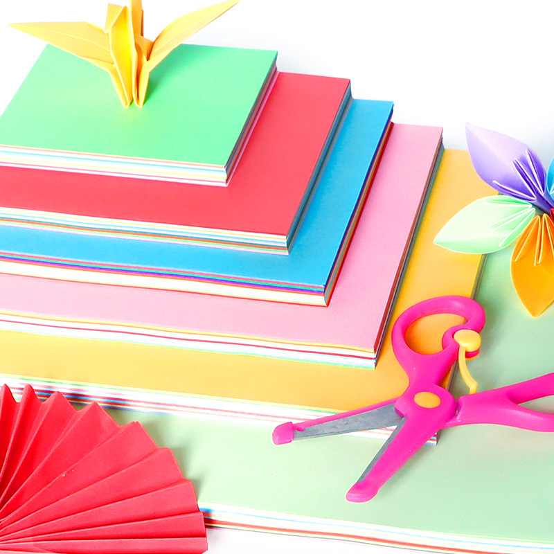 Origami Square, Origami Paper Crane, Origami Colored Paper, Multi-Size Paper-Cut Colored Paper, Origami Handmade Colored Paper Wholesale