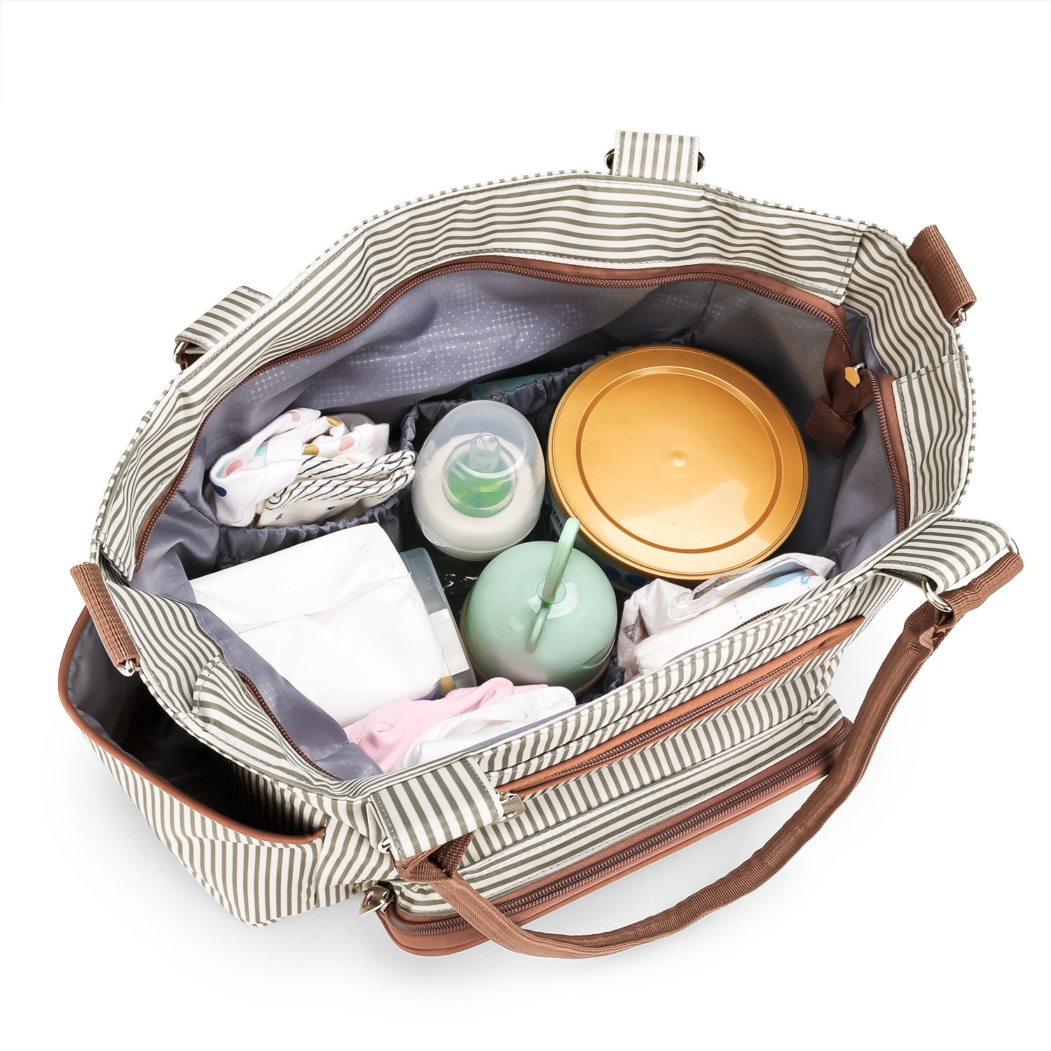 7-Piece Set of Mommy Bag Handbag, Multi-Functional Large-Capacity Mommy Bag, Mother and Baby Diaper Bag, Out-And-Out Handbag