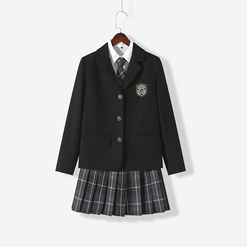 Benzuozhong Jk Uniform Full Set of Blazer Autum Original Preppy Style Large Size Outwear for Fat mm Autum and Winter