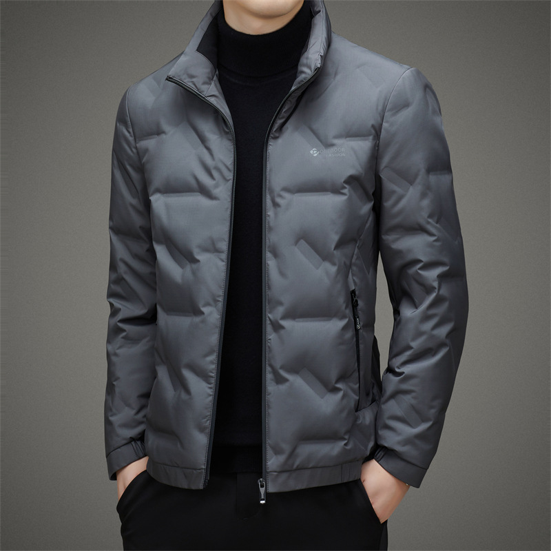 Lightweight down Jacket for Middle-Aged Men Casual Short 2025 Winter New Men's Warm Stand-Up Collar Fashionable Men's Jacket