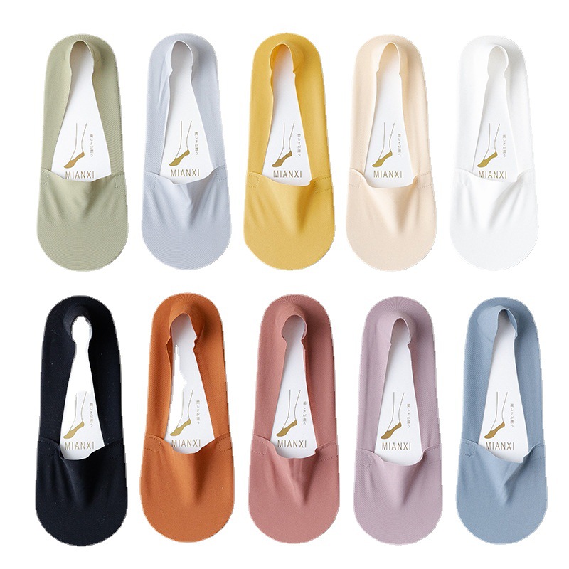 Boat socks women's summer thin cotton bottom non-slip do not fall off socks women's short socks shallow mouth invisible socks ins trendy
