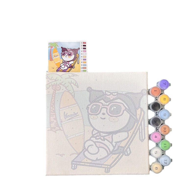 DIY Digital Oil Painting Kidsren's Cartoon Animation Coloring Hand-Painted Fill Coloring Healing Decorative Painting Manufacturer Wholesale