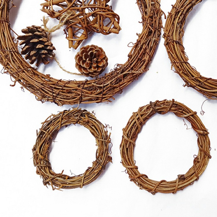 Natural earthen Fu rattan ring rattan Ring Christmas wreath eternal life wedding kindergarten handmade diy dried rattan decorative ring creation
