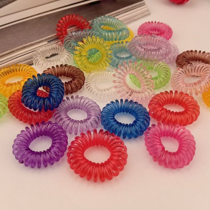Candy Color Telephone Line Hair Ring High Elastic Disc Hair Rubber Band Headwear Small Telephone Line Hair Rope Hair Accessories Hair Rope