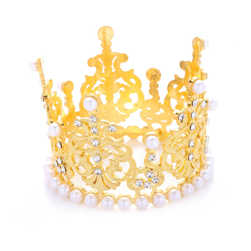 Amazon Alloy Gold Cake Decoration Small Crown Children's Birthday Party Ornaments Creative Birthday Gift