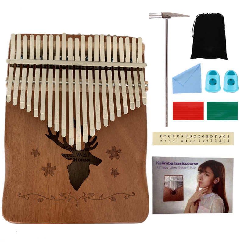 Wholesale 21-Tone Thumb Piano 17-Tone 21-Tone Kalimba 17-Tone 21-Tone Kalimba Export Musical Instrument Finger Piano