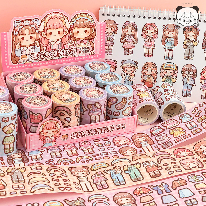Tirado Dress-up Hand Account Tape Girl Princess Wear Dress-up Sticker Cutting-free Die-cut Hand Account Sticker Tape