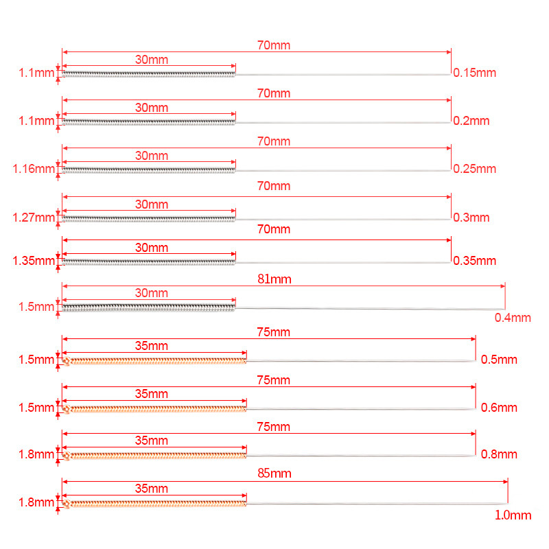 3d printer accessories mk8 nozzle e3d nozzle cleaning steel needle cleaner brass stainless steel drill through needle