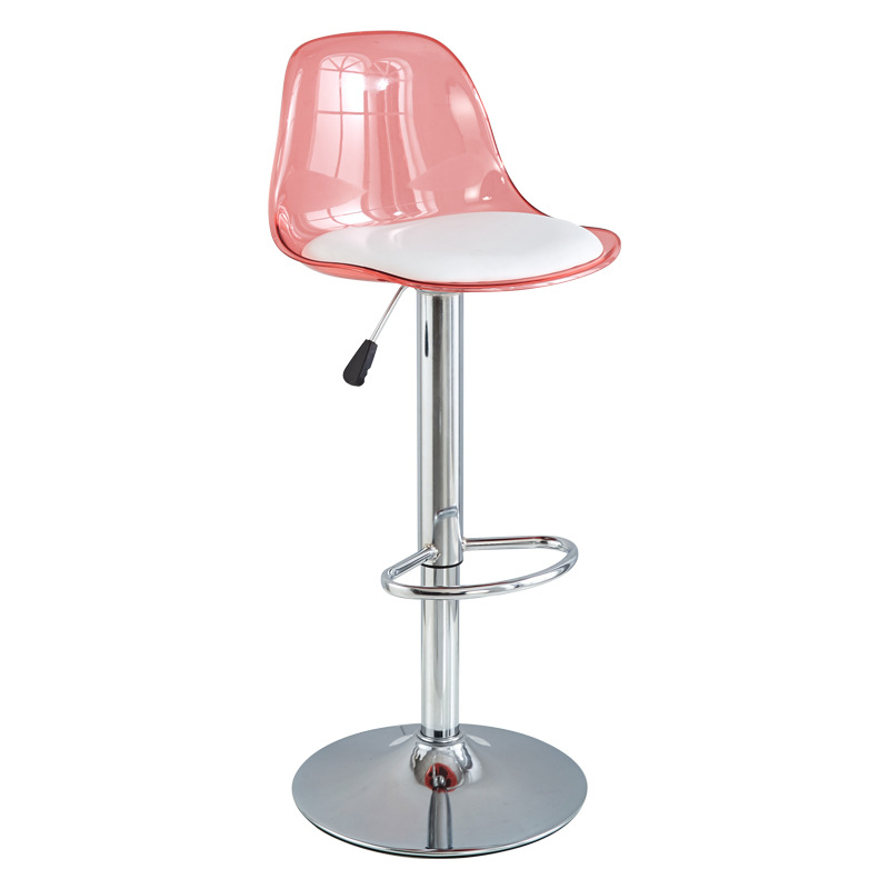 Plastic bar chair modern simple lifting rotating bar chair front desk high chair pet transparent Eames bar chair