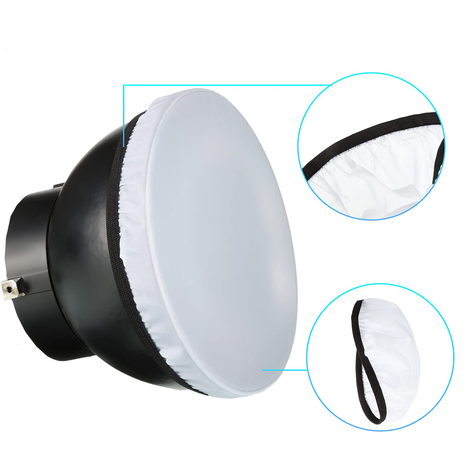 7-inch small lamp Universal film and television flash lampshade round cloth cover 18cm standard photography lampshade soft light cover standard cover