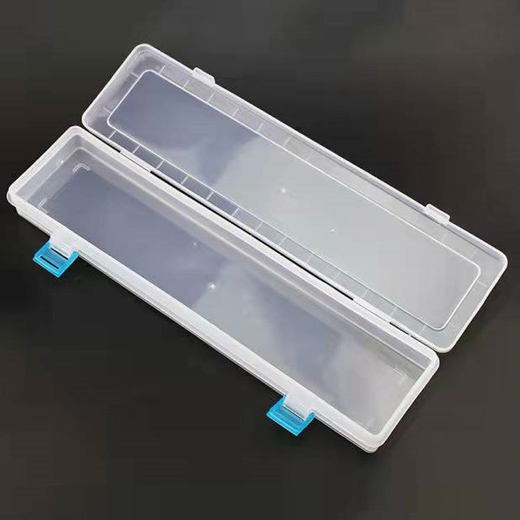 Long Blue Buckle Gouache Pen Box Special for Art Students Brush Oil Painting Propylene Watercolor Pen Transparent Storage Box