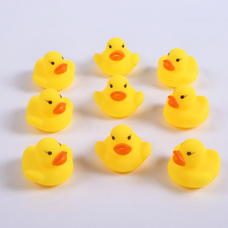 Miniature Bath Toy Little Yellow Duck Baby Water Play Duck Vinyl Children's Stress Relief Toy Wholesale