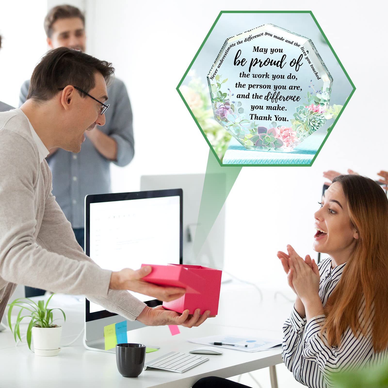 Acrylic Ornament Heart-Shaped Ladies Colleague Farewell Appreciation Gift Teacher Souvenir Decoration Tv Cabinet