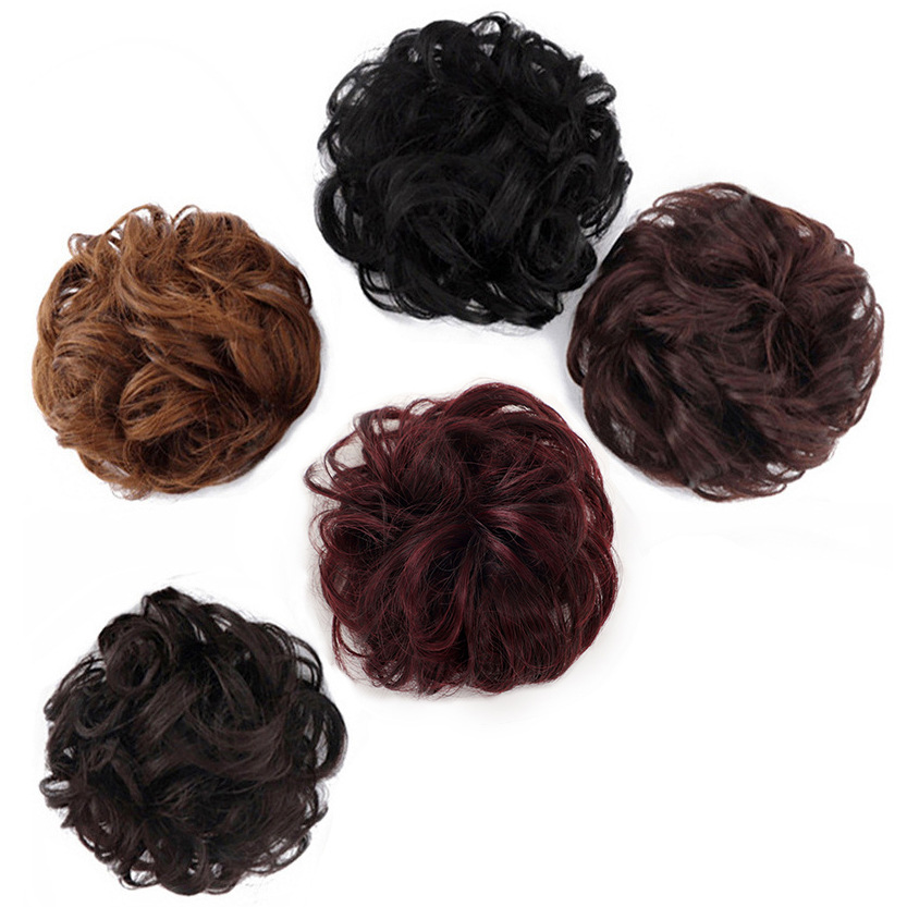 Hongxiu Selection - Wig Curly Hair Circle Women's Ball Hair Disk Fluffy Matte Simulated Hair Plate Buds Bun