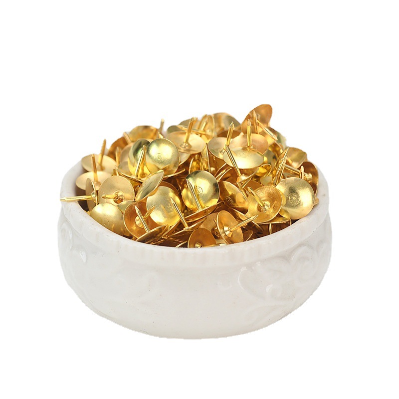 Golden pushpin professional production pushpin metal pushpin anti-gold pushpin office stationery bulk wholesale curtain nail round