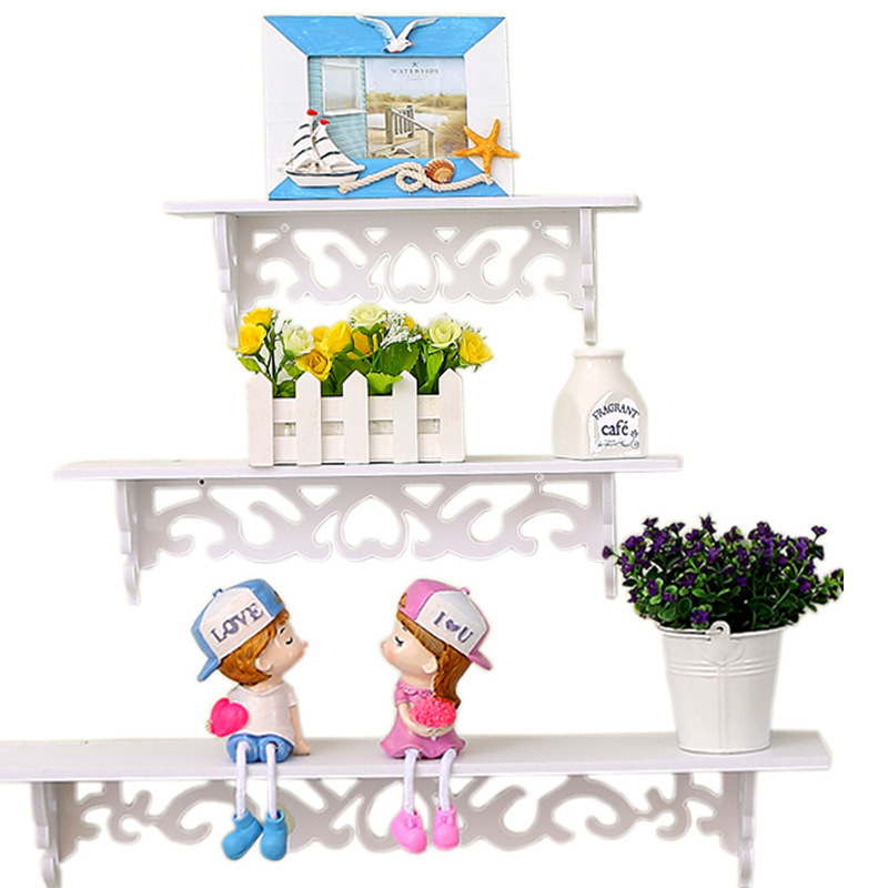 PVC wall shelf non-perforated laminate wall hanging wall shelf TV wall decoration one-word partition board