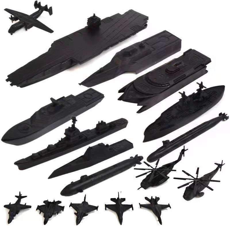 Ship model toy aircraft carrier destroyer aircraft carrier helicopter fighter nuclear submarine cruiser battleship 17-piece set