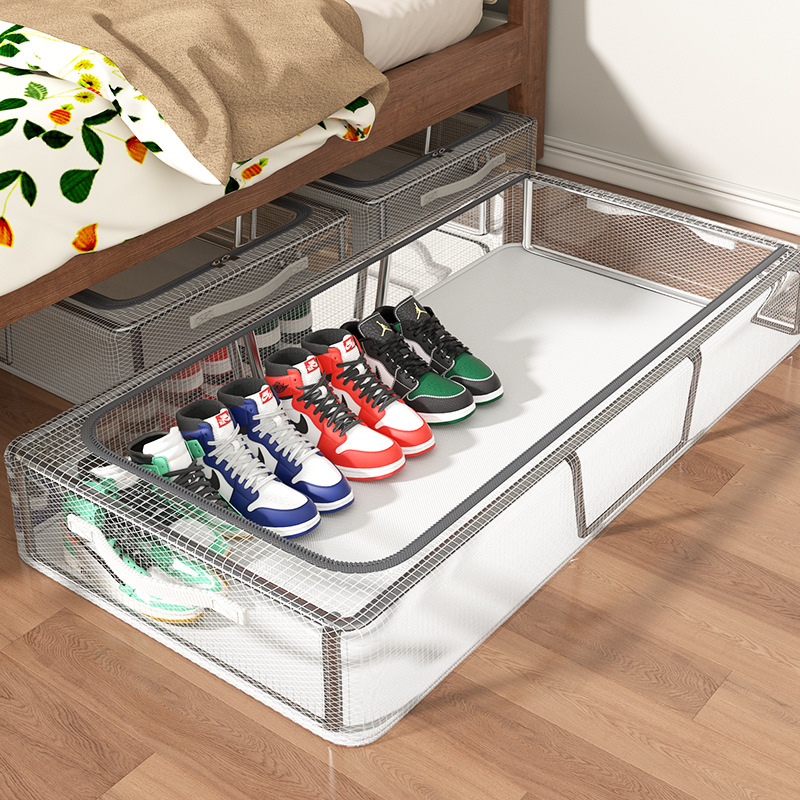 Transparent Shoe Storage Box Shoe Box Foldable Space-saving Artifact Home Bed Bottom Shoe Rack Dustproof Thickened Fit Box