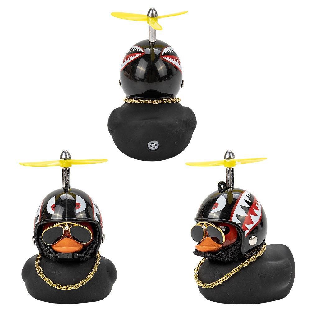 Car tremolo duck broken wind duck bamboo dragonfly propeller doodle duck glasses DIY yellow duck ginger duck Black Duck