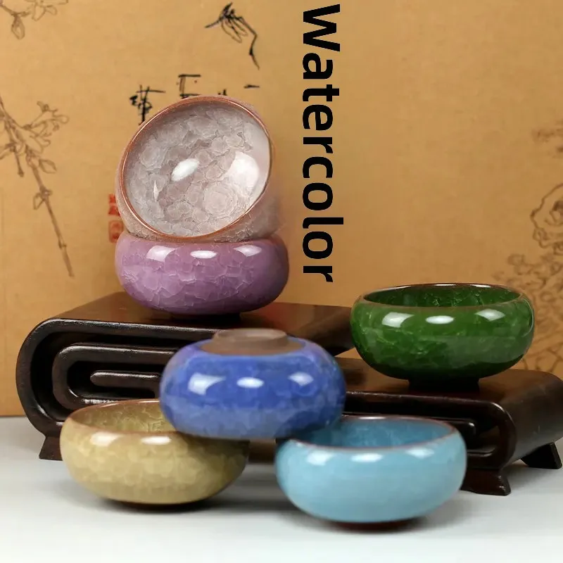 Tao porcelain eight ice crack kung fu tea set suit gift home simple 7 color ice crack glaze open glaze tea set Tea Cup sample