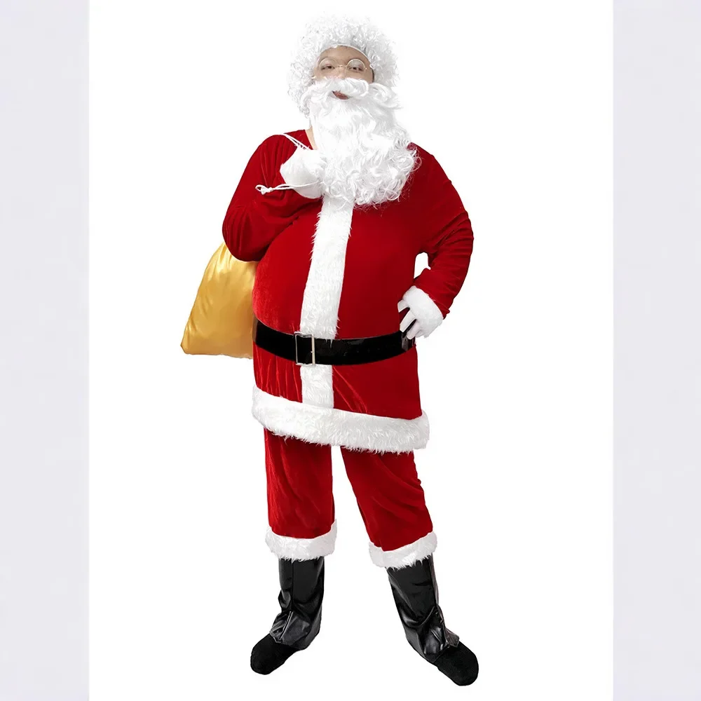 M-4Xl Cross-Border European and American Large Size Christmas Costume Santa Claus Holiday Party Costume Cosplay Stage Performance Costume