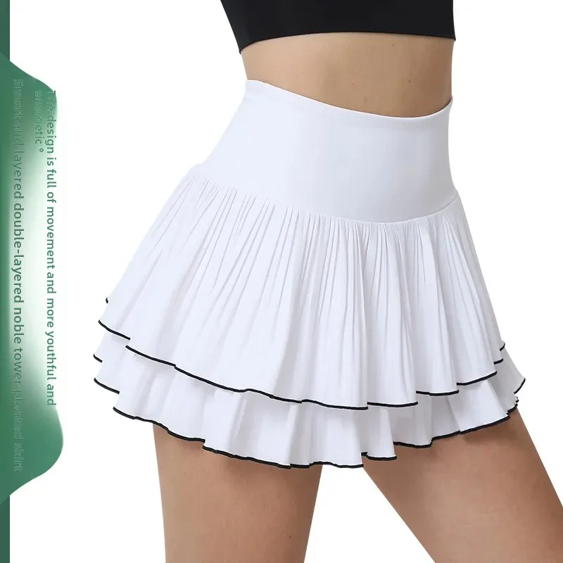 Quick-drying sunscreen pleated skirt running fitness yoga badminton tennis skirt outdoor golf short sports skirt women