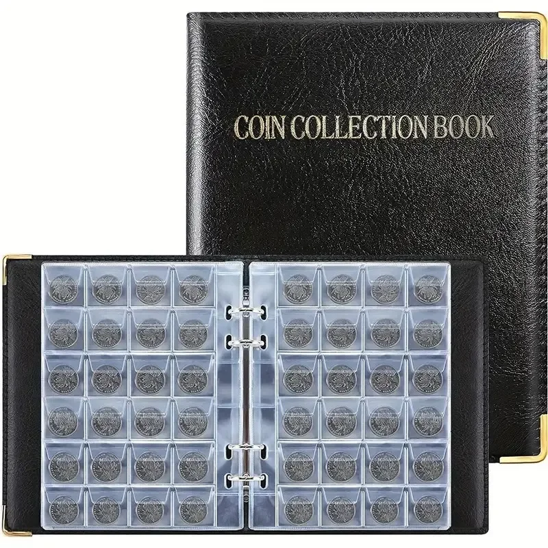 Cross-Border Direct Supply of 480-Grids Coin Loose-Leaf Album Commemorative Coin Collection Album Manufacturer Protection Album Coin Badge Stamp