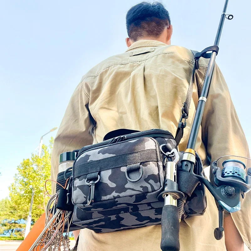 Lightweight and compact Luya bag special storage bag multi-functional waist bag shoulder bag fishing messenger bag fishing gear pole bag