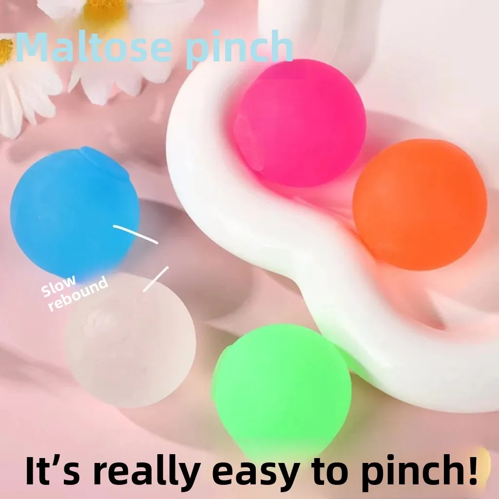Cross-Border Popular Maltose Stress Relief Ball, Slow Rebound Squeeze Toy for Students to Relieve Stress and Vent, Squeeze Toy Stress Relief Ball