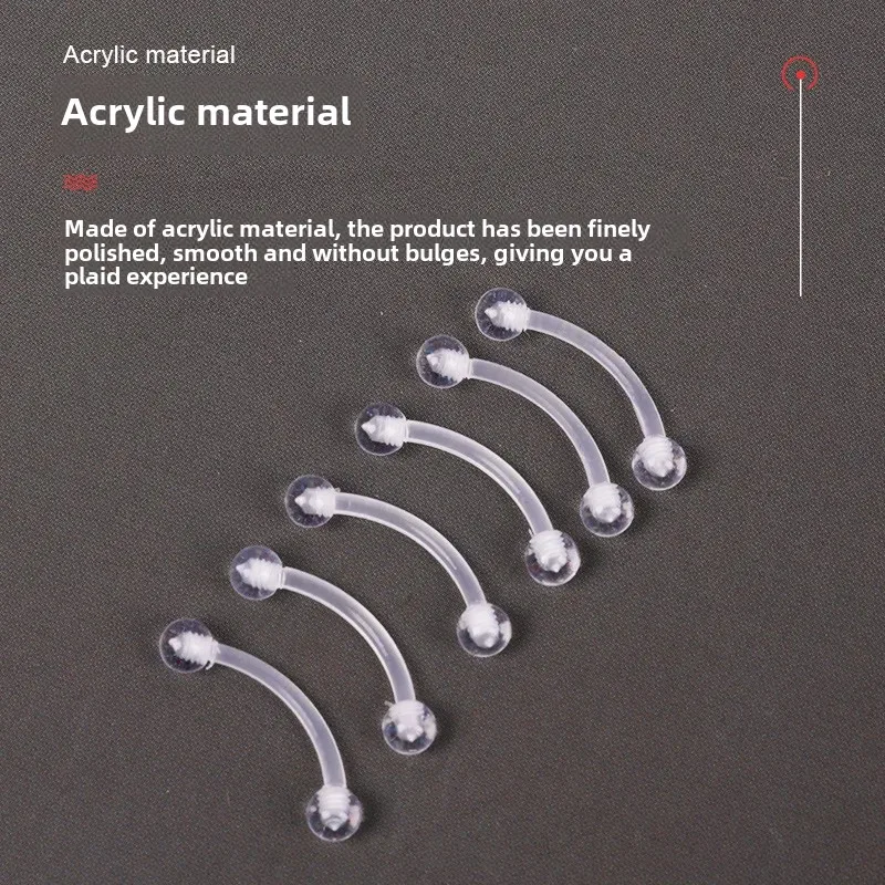 E-commerce cross-border transparent eyebrow nail acrylic invisible nose nail human body jewelry spot wholesale VU soft rod factory outlet