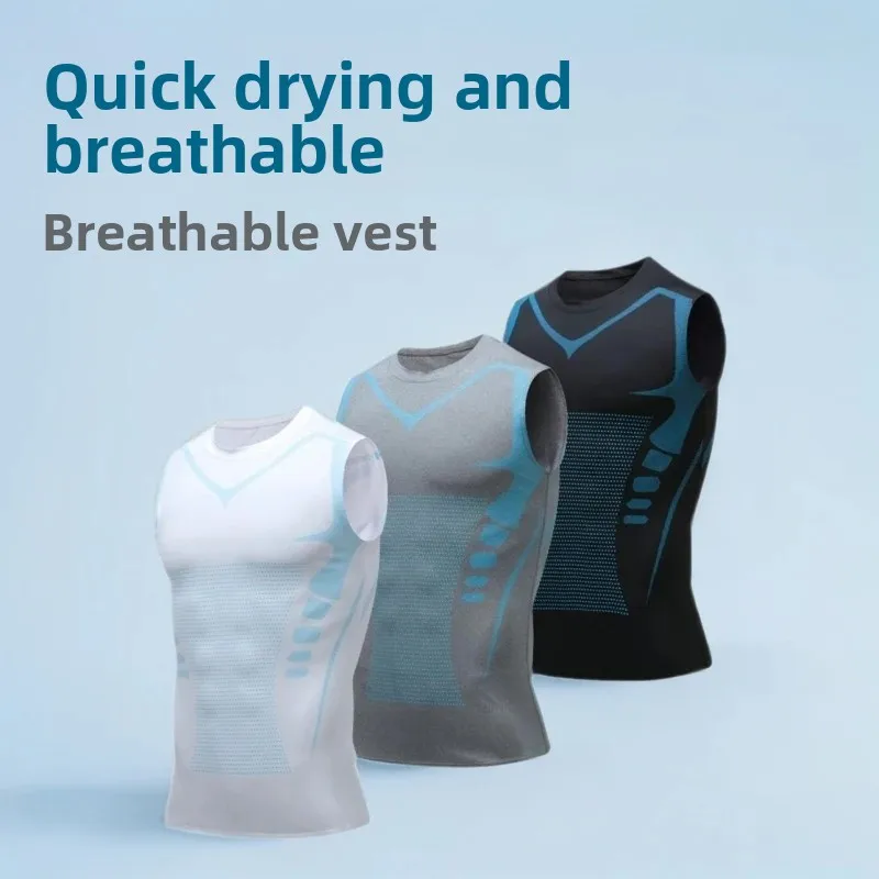 Sports Tight Men's Vest Running Quick-drying Elastic Basketball Training Suit Fitness Track and Field Sports Sleeveless Base Clothes