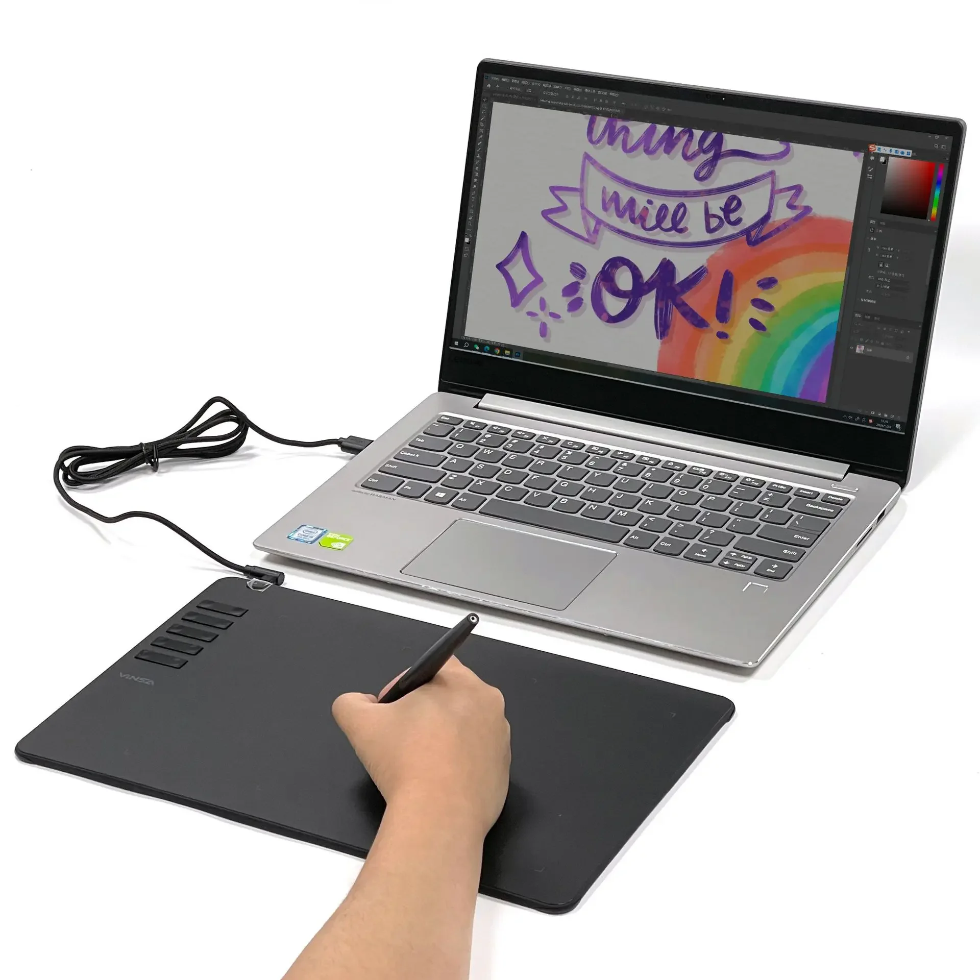 Vinsa Digital Tablet Wencai Hand-Drawing Tablet Computer Drawing Tablet Online Class Ps Comic Drawing Tablet Digital Handwriting Tablet