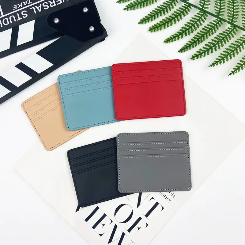 Cross-border in stock card bag large capacity card small card bag multi-card female high sense leather pu card cover card bag wholesale
